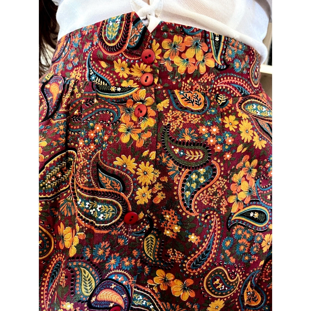 Vtg Cotton Skirt - Picture 7 of 7